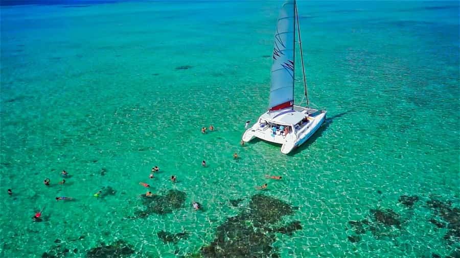 Catamaran Trip to Ile au Cerfs with Lunch and GRSE waterfall - BBQ lunch on board: not fancy, but it’s part of the value