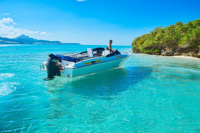 Full Day Tour 5 Island to Ile Aux Cerfs Incl. Lunch and Transfer - Ilot Flamants sandbar, then the GRSE waterfall canal cruise