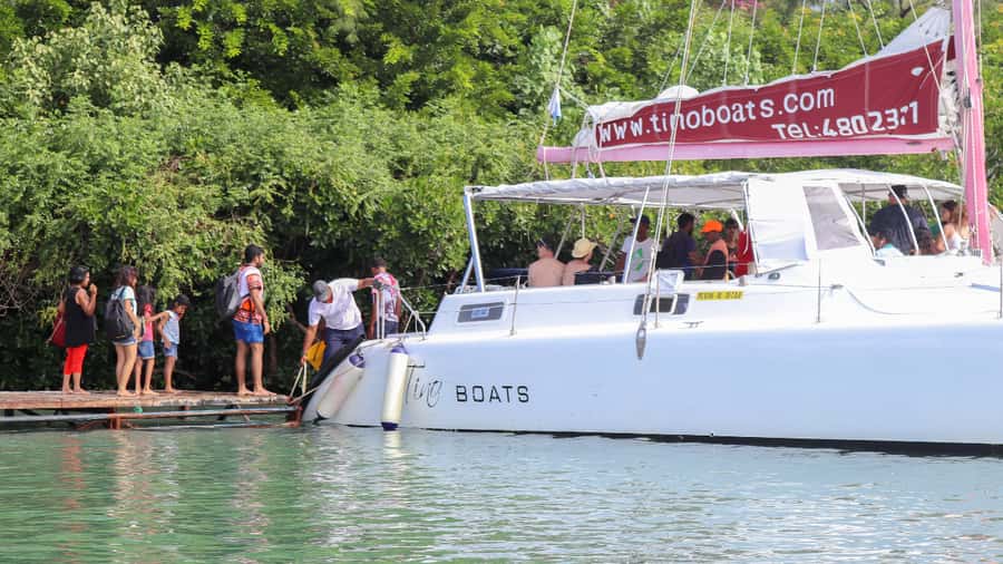 Mauritius: Catamaran Day Cruise to lle aux Cerfs with Lunch - Cruising past Ile aux Cerfs and the GRSE waterfall photo stop