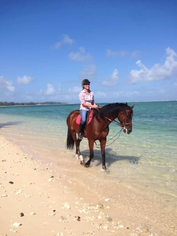 Mauritius: Horse riding on the deserted beach of Riambel - Going into the ocean with your horse