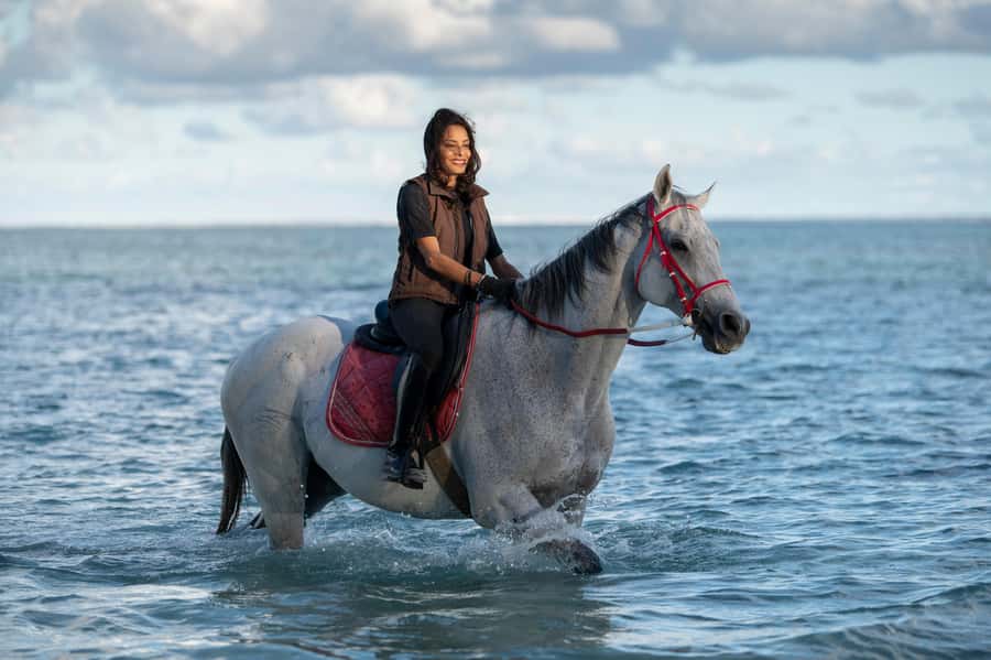 Mauritius: Horse riding on the deserted beach of Riambel - From stables to saddle: your 1-hour ride starts with prep