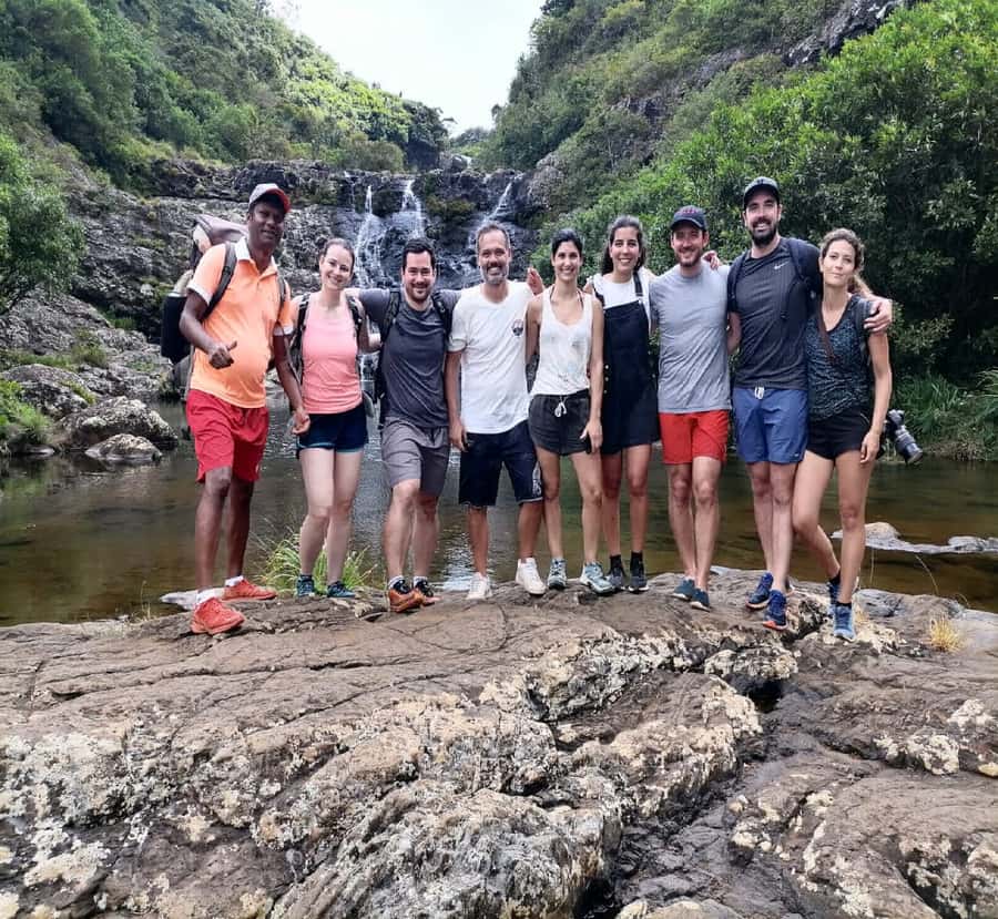 Mauritius: Tamarind Falls Guided Hike with Swim and Lunch - Waterfall five: the 5-meter jump, the tree-ladder climb, and a swim at the bottom