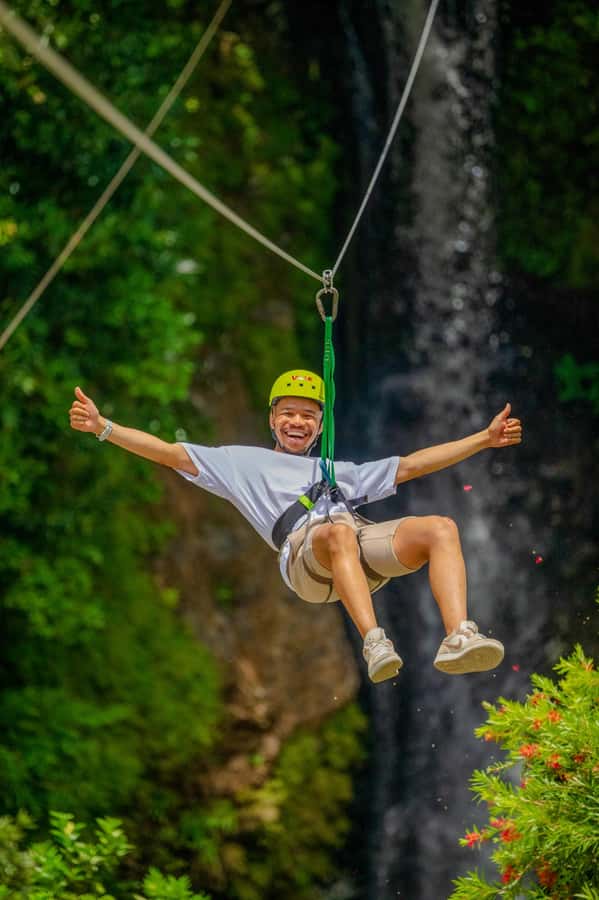 Mauritius: Vallé Advenature Park: Waterfall Zipline - Vallé Advenature Park Waterfall Zipline in Mauritius, Straight to the Point